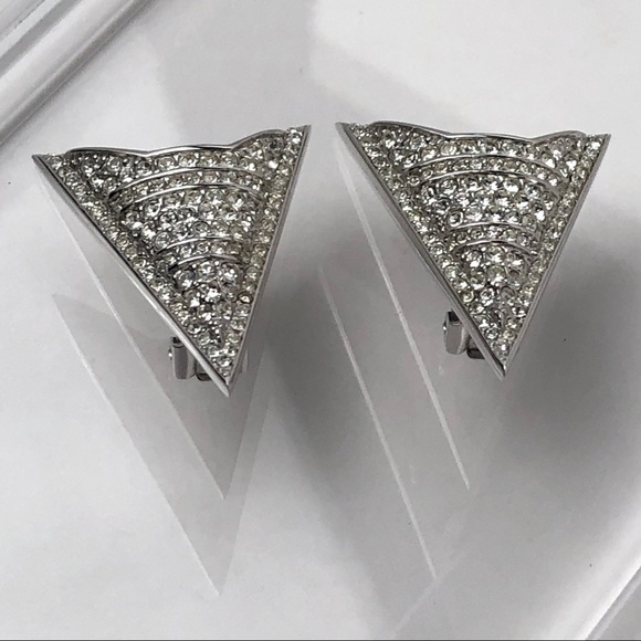 RARE VTG 80s CHRISTIAN DIOR ARROW HEAD EARRINGS - Picture 7 of 14